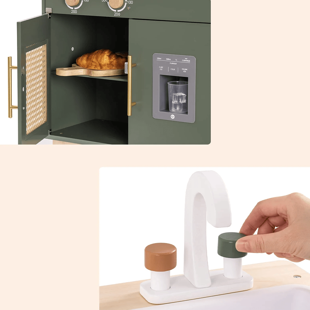 Cuisine en Bois Montessori pour Enfant – Jeu d’Imitation avec Accessoires