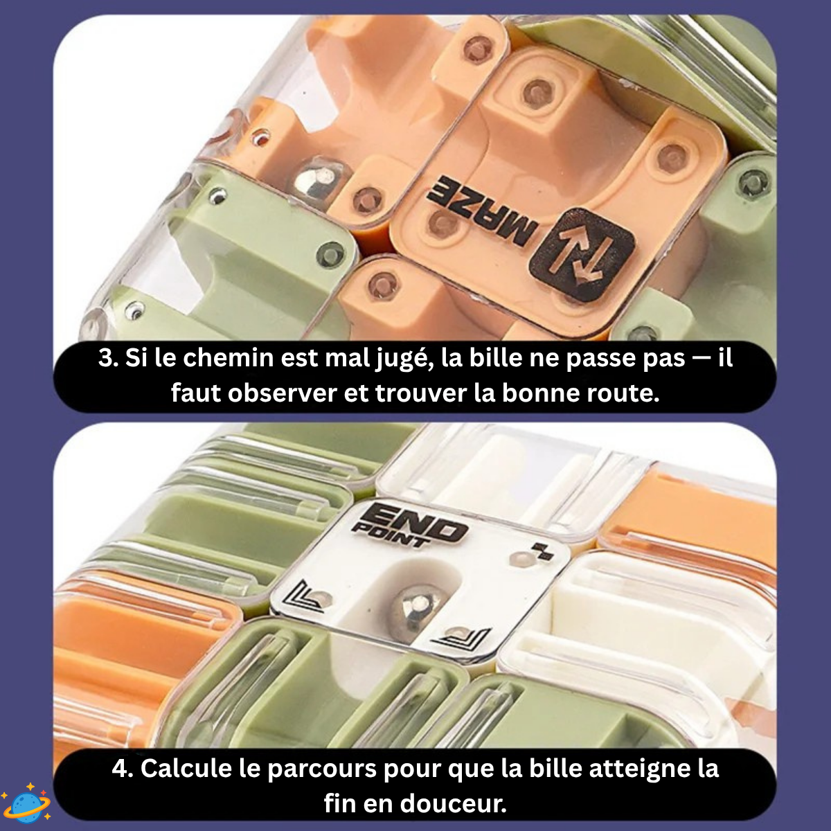 Cube Labyrinthe 3D Montessori – Jeu éducatif de logique et de concentration