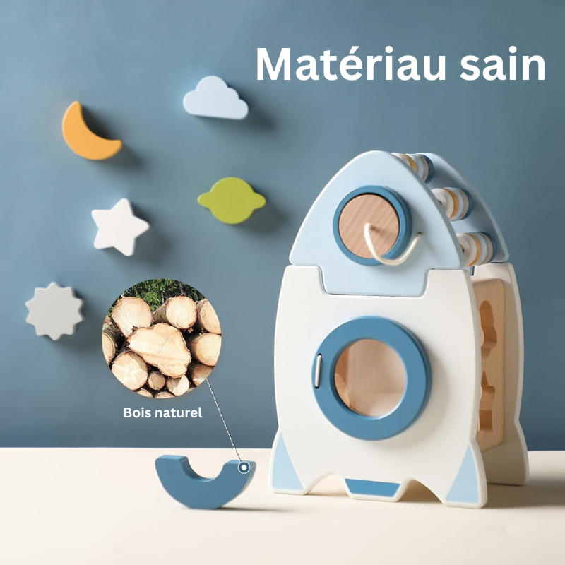 Jouet Montessori Évolutif en Bois – Activités avec Formes Géométriques