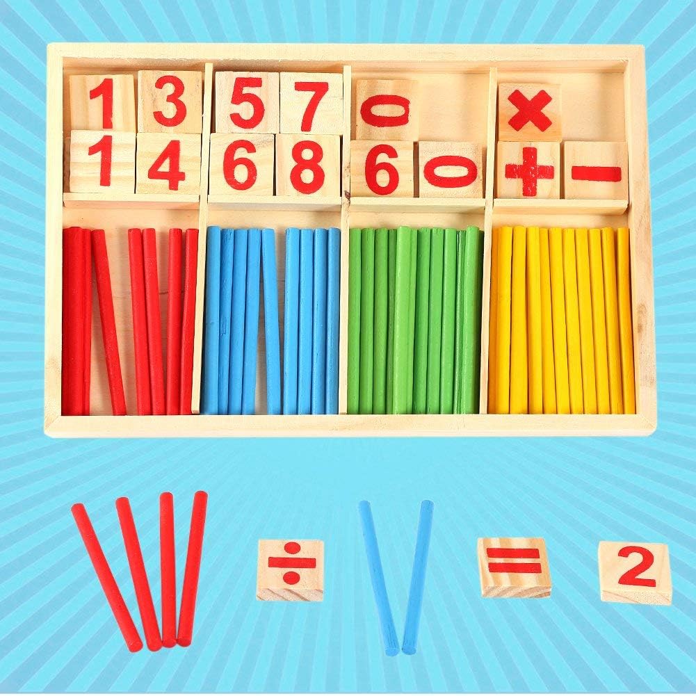 Bâtonnets de calcul en bois – Jeu de mathématiques Montessori éducatif