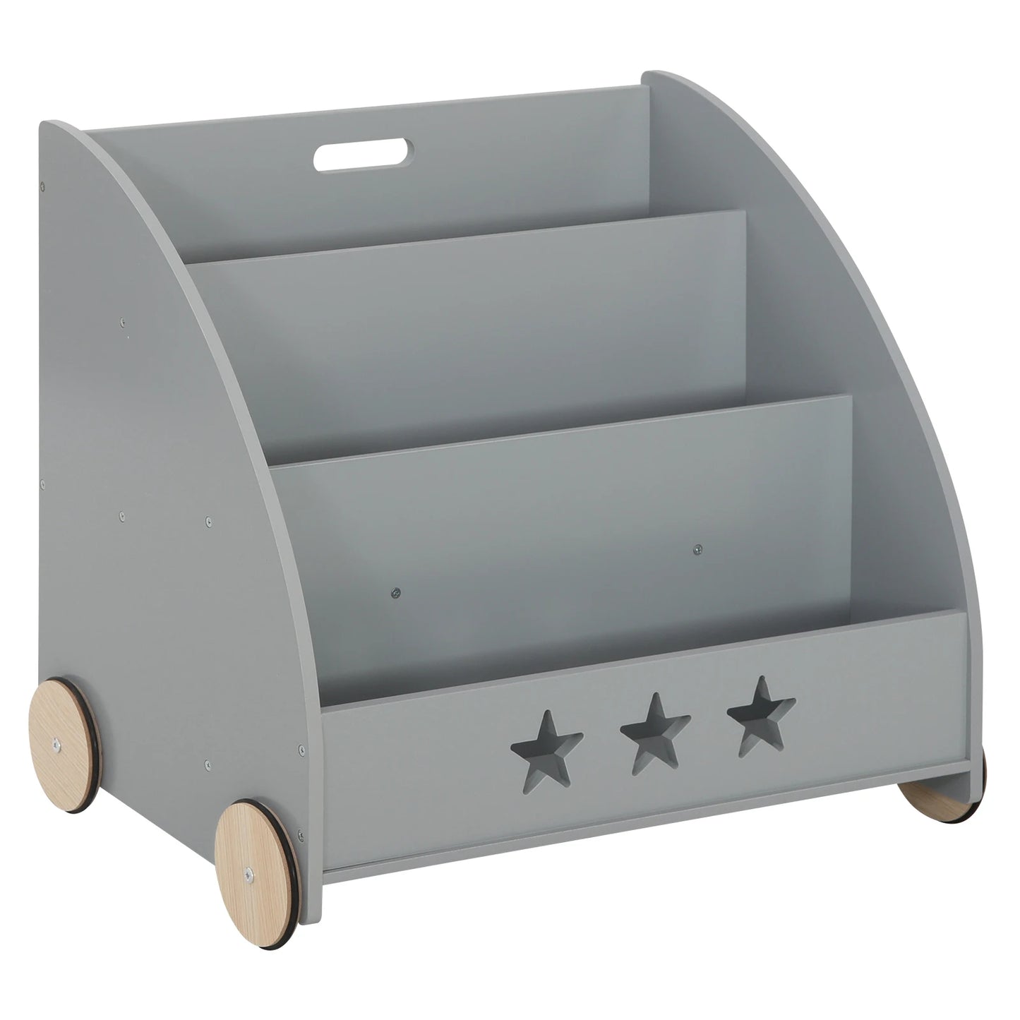 Bibliothèque Montessori à Roulettes – Étagère de Rangement Livres et Jouets pour Enfants