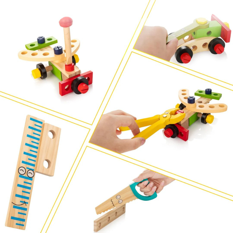 Coffret d’outils en bois – Jeu éducatif Montessori évolutif