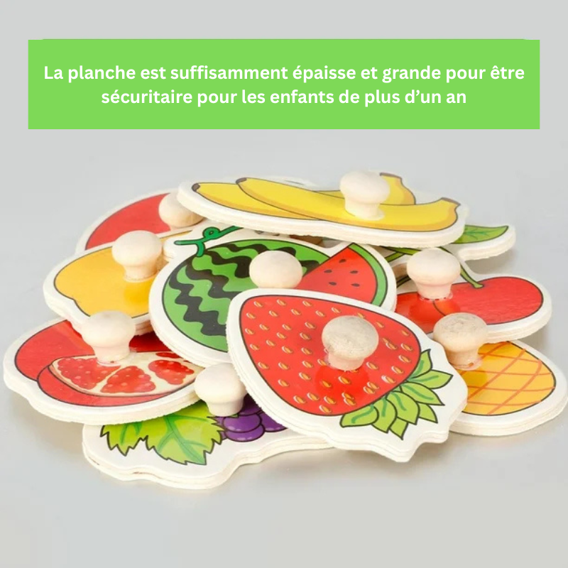 Jouet Montessori évolutif – Puzzle en bois éducatif à encastrer