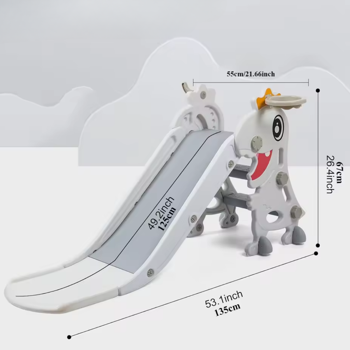 Toboggan 3-en-1 Montessori pour Enfant – Jeu Intérieur avec Panier de Basket et Escalade