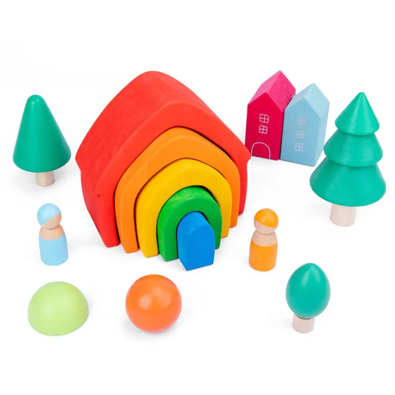 Jouet Montessori évolutif – Jeu de construction et de logique en bois éducatif