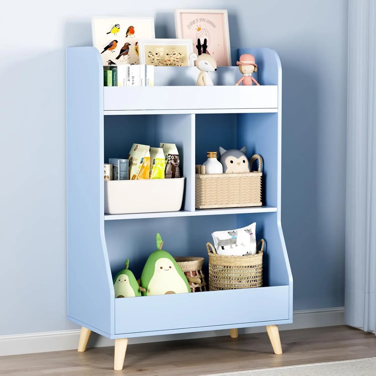 Bibliothèque Montessori en bois – 3 niveaux