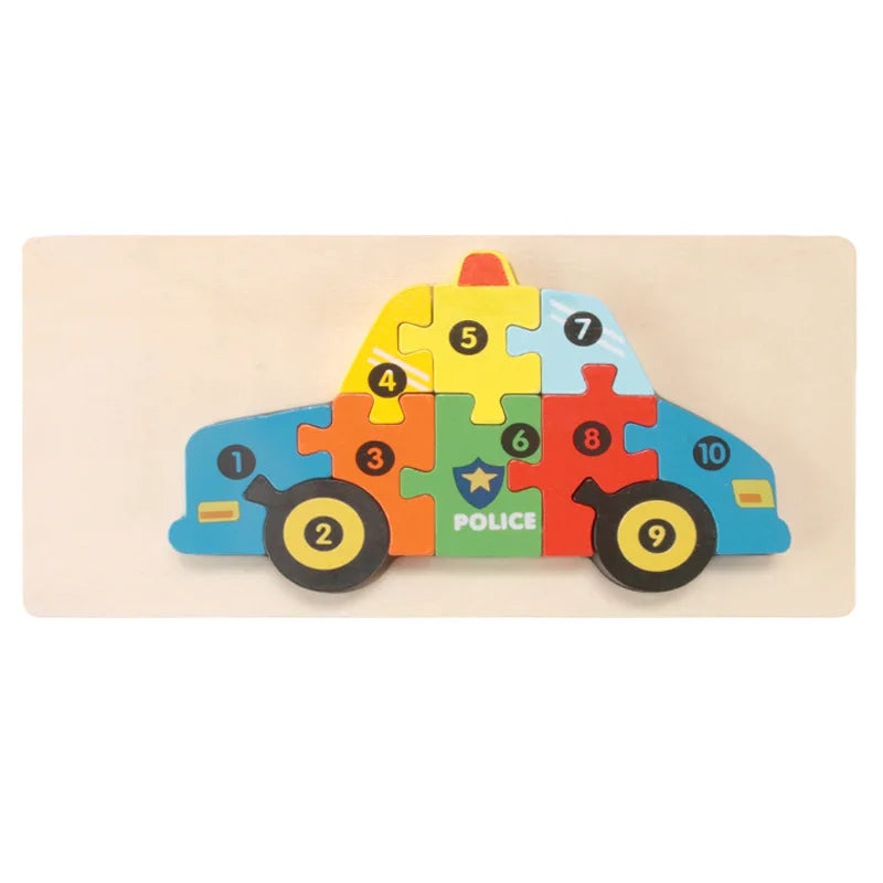 Puzzle éducatif en bois – Jeu Montessori évolutif animaux et dinosaures 3D