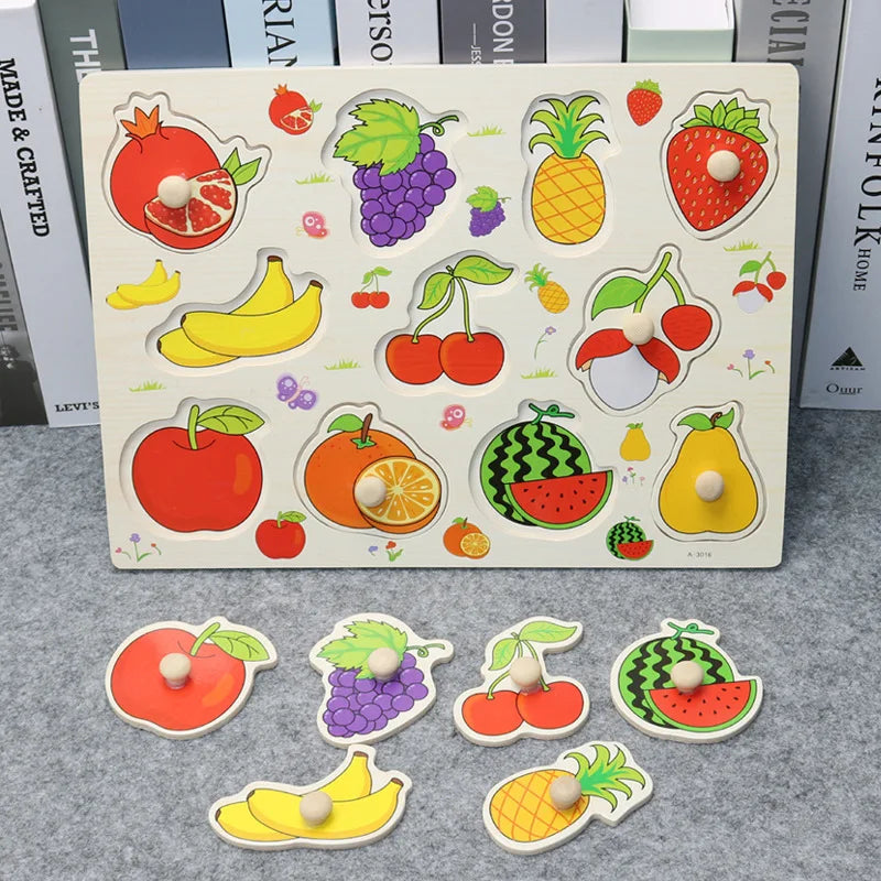 Jouet Montessori évolutif – Puzzle en bois éducatif à encastrer