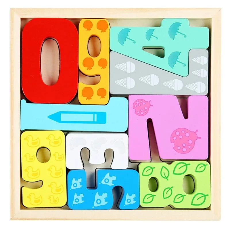 Puzzle éducatif en bois – Jeu Montessori évolutif animaux, fruits et véhicules