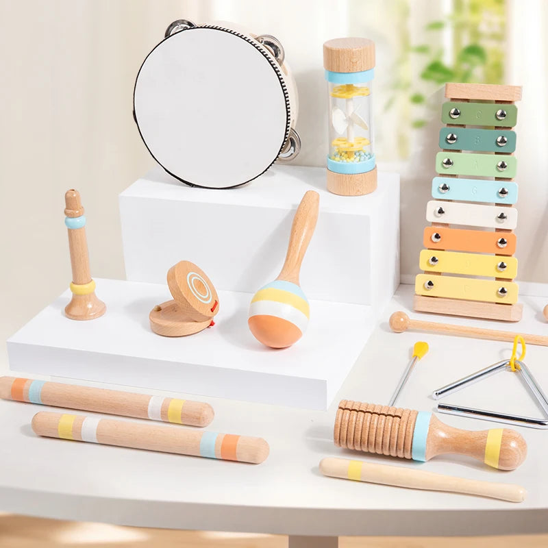 Set d’instruments de musique en bois – Jeu Montessori éducatif et sensoriel