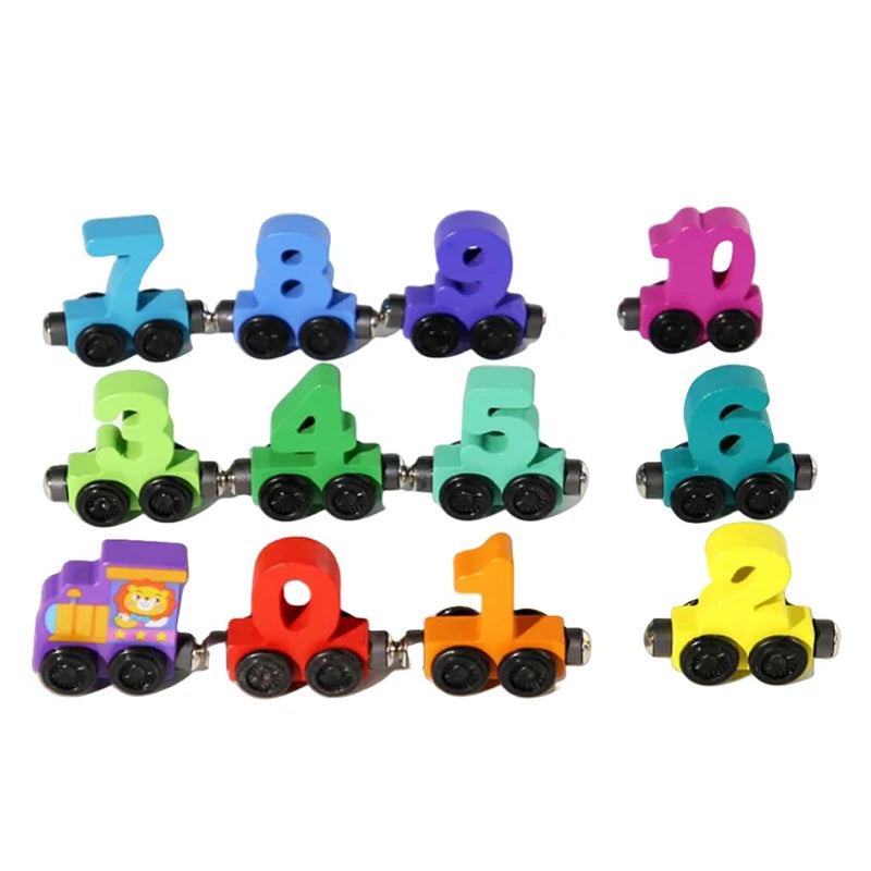 Train Magnétique en Bois Montessori – Apprentissage des Chiffres et Jeu Éducatif