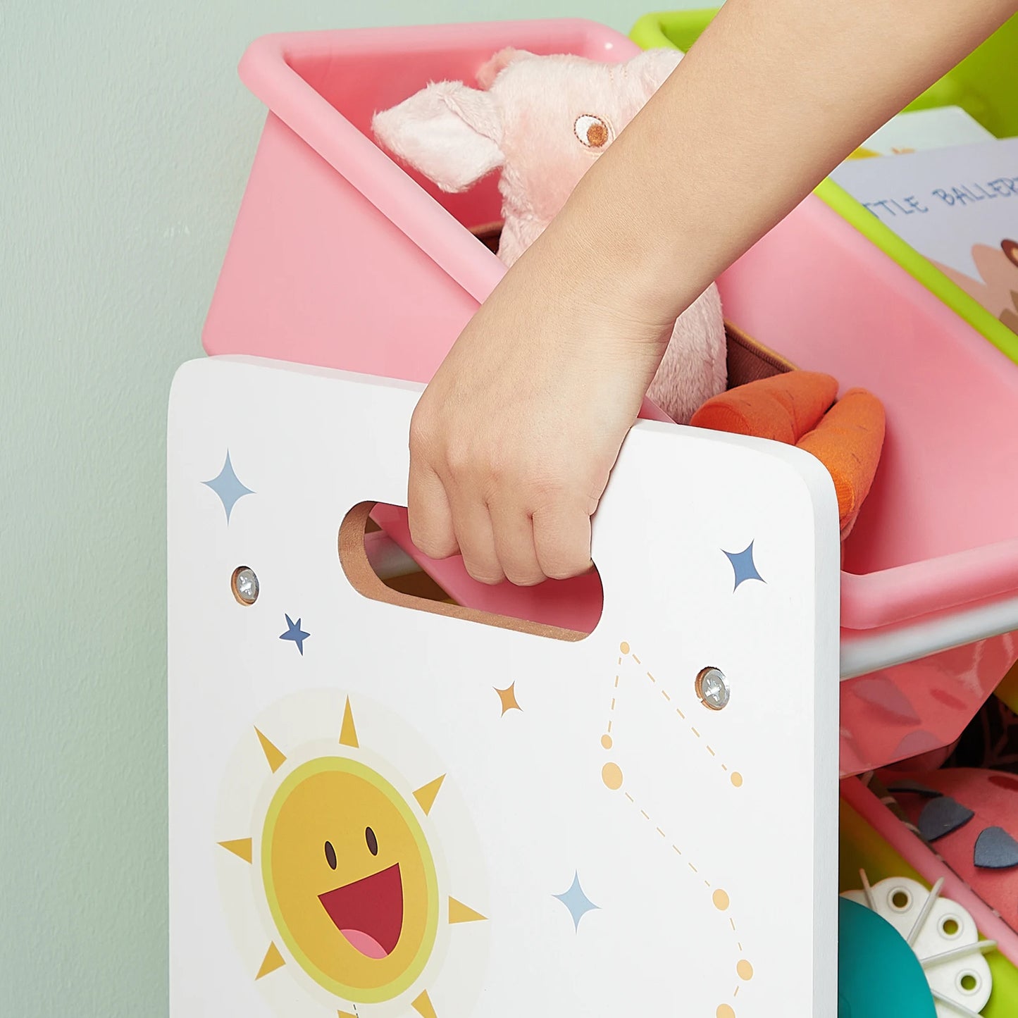 Étagère Montessori de Rangement avec Bacs Amovibles – Organisateur de Jouets et Livres pour Enfants