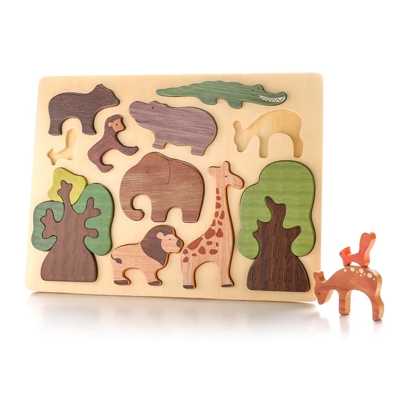 Puzzle éducatif en bois – Exploration Montessori évolutive