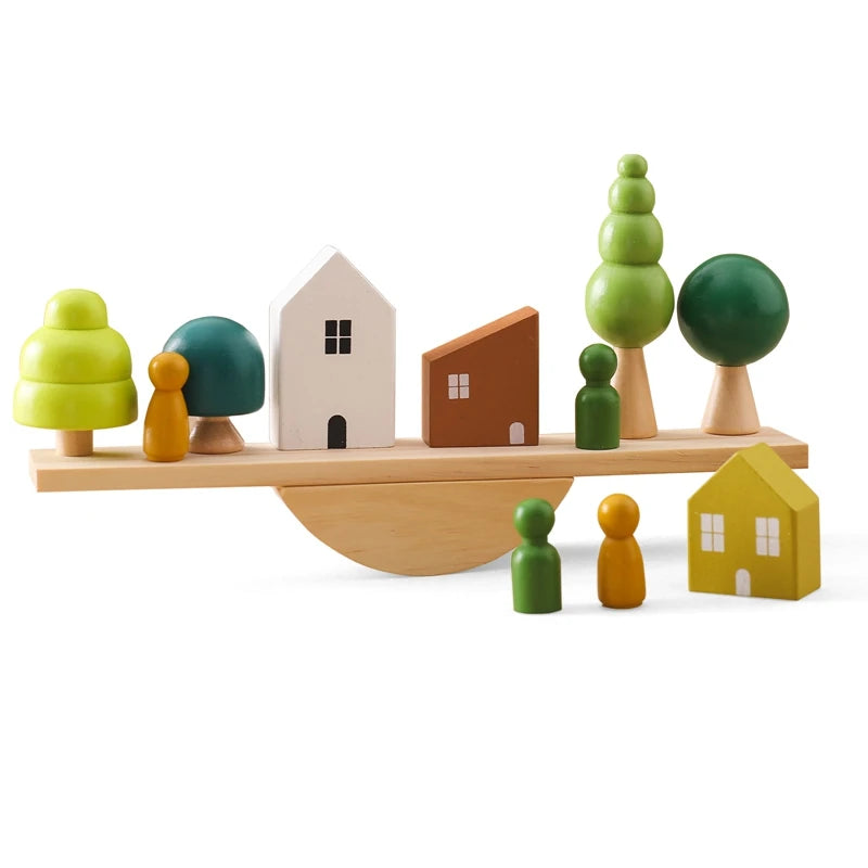 Jeu d’équilibre en bois – Forêt et maisons Montessori évolutives