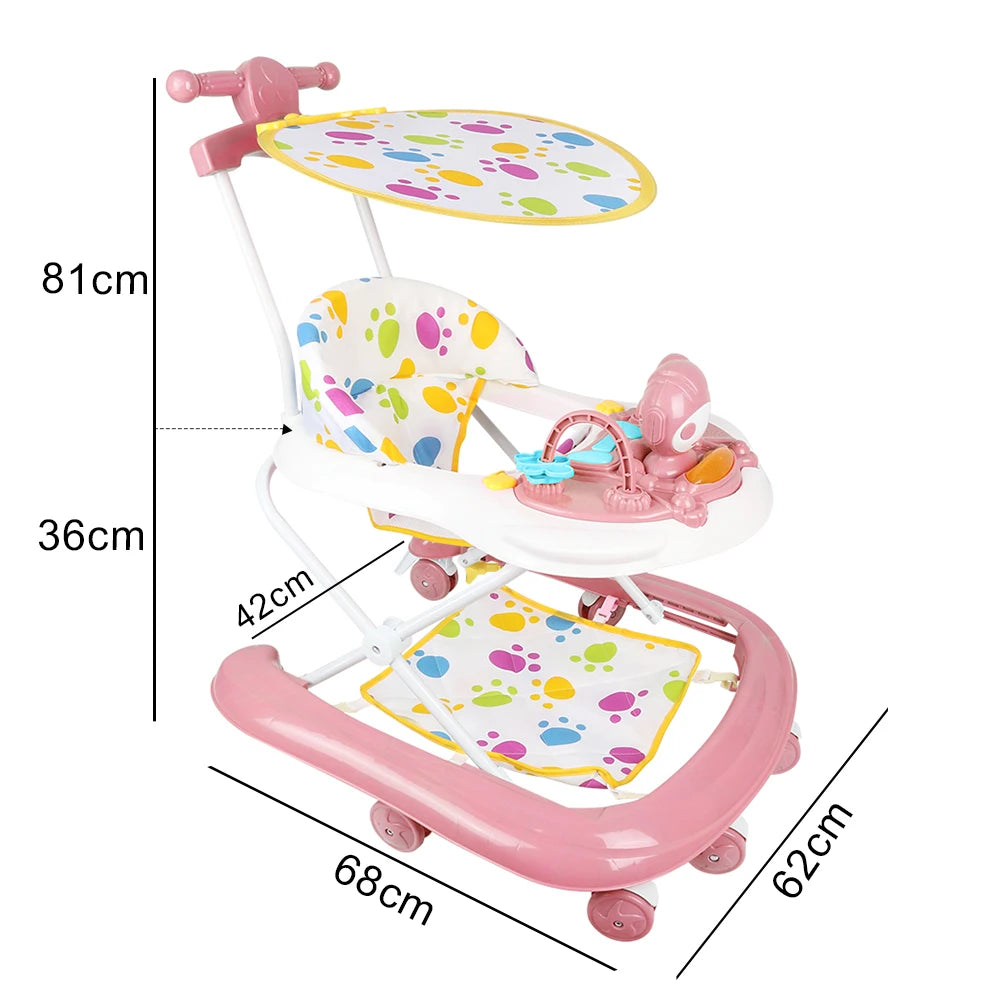 Trotteur bébé 3 en 1 pliable avec plateau repas et centre de jeu