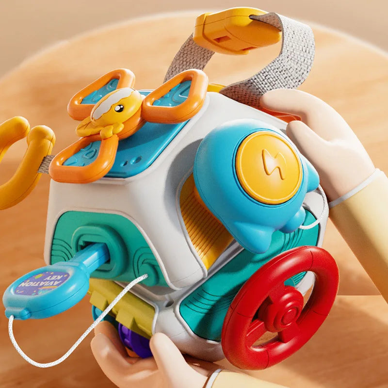 Jouet Montessori Évolutif – Cube d’Activités Sensoriel et Éducatif