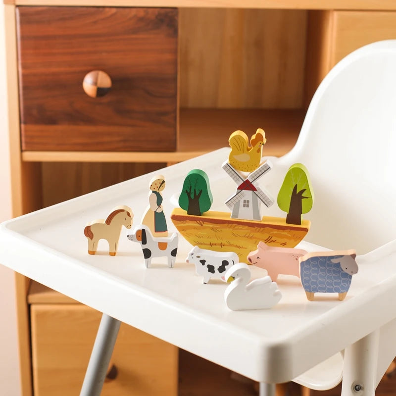 Ferme en bois Montessori – Jeu éducatif évolutif avec animaux et décor