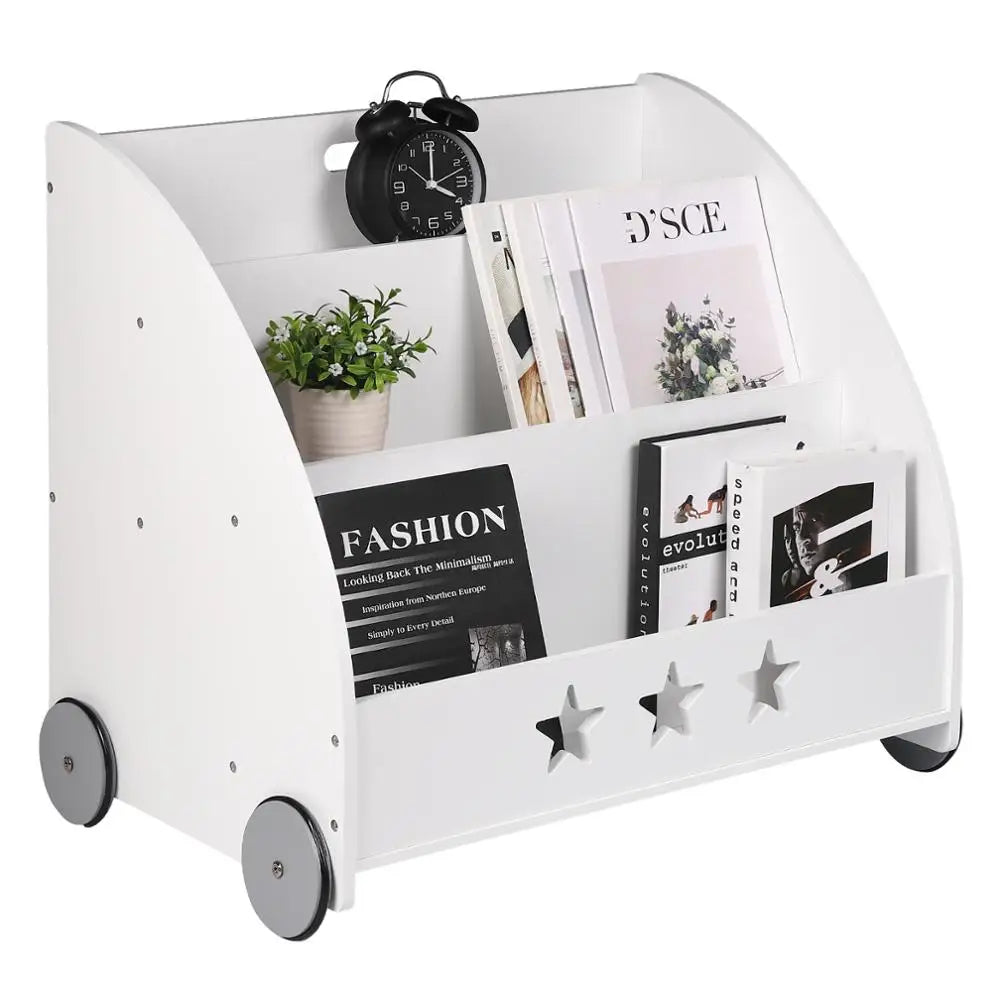 Bibliothèque Montessori à Roulettes – Étagère de Rangement Livres et Jouets pour Enfants