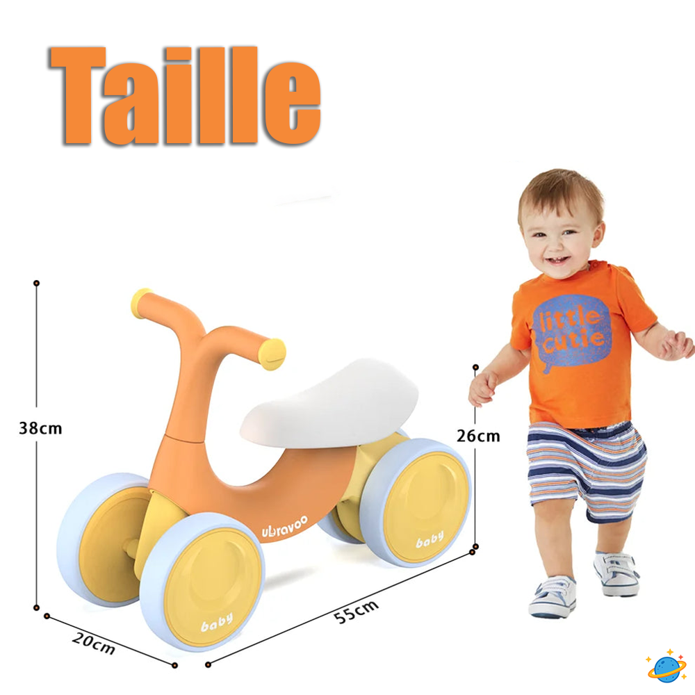 Vélo d’Équilibre Montessori pour Bébé – Draisienne 4 Roues Sans Pédales