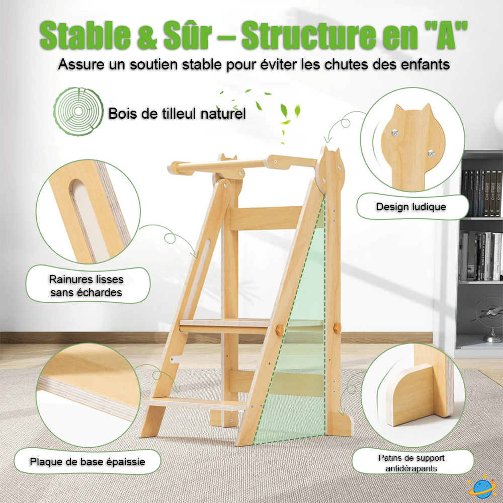 Tour d’Observation Montessori Pliable – Évolutive avec Plateforme Réglable