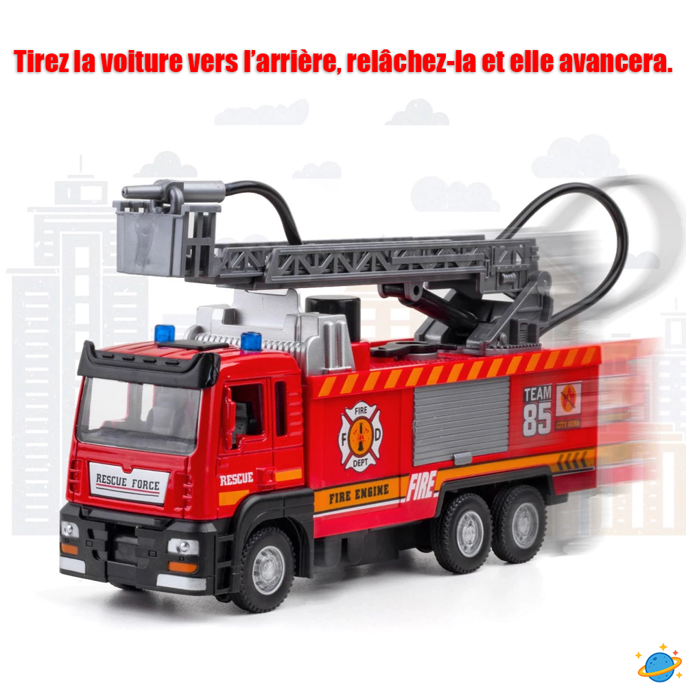 Camion de Pompier Montessori avec Effets Sonores, Lumières & Jet d’Eau – Jeu Éducatif