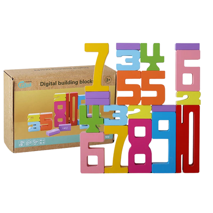 Chiffres empilables en bois – Jeu éducatif Montessori évolutif