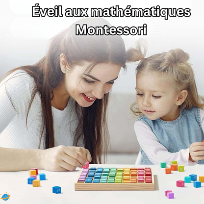 Plateau de multiplication en bois – Jeu éducatif Montessori évolutif