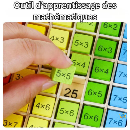 Plateau de multiplication en bois – Jeu éducatif Montessori évolutif