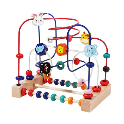 Jouet Montessori Évolutif en Bois – Labyrinthe de Perles et Blocs de Comptage