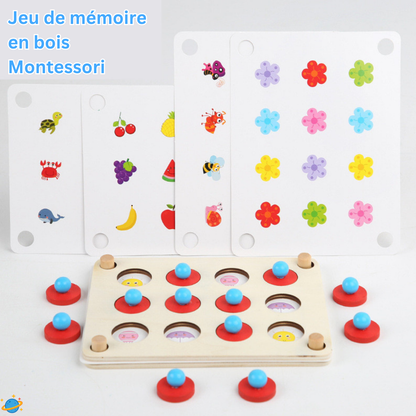 Jeu de mémoire en bois – Montessori éducatif et évolutif