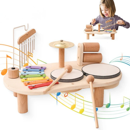 Table Musicale Montessori en Bois – Xylophone, Tambours & Instruments Éducatifs