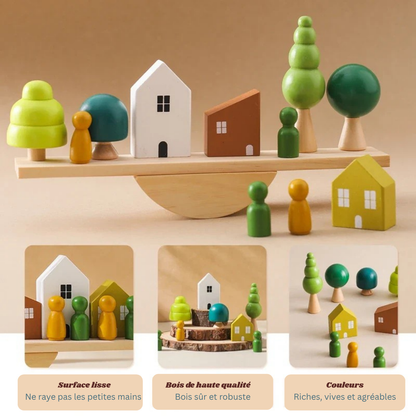 Jeu d’équilibre en bois – Forêt et maisons Montessori évolutives