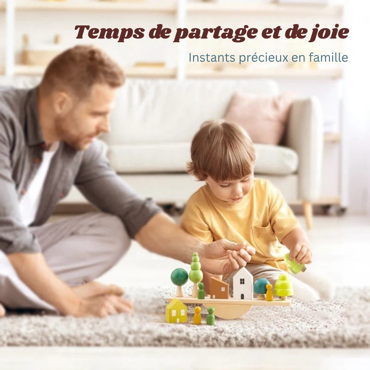 Jeu d’équilibre en bois – Forêt et maisons Montessori évolutives
