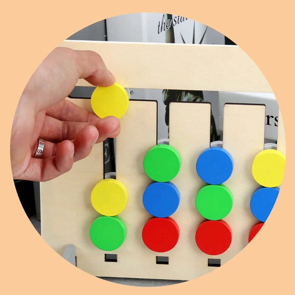 Jeu de logique en bois – Puzzle éducatif Montessori évolutif