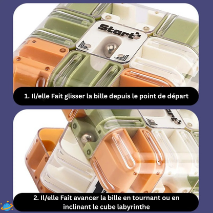 Cube Labyrinthe 3D Montessori – Jeu éducatif de logique et de concentration