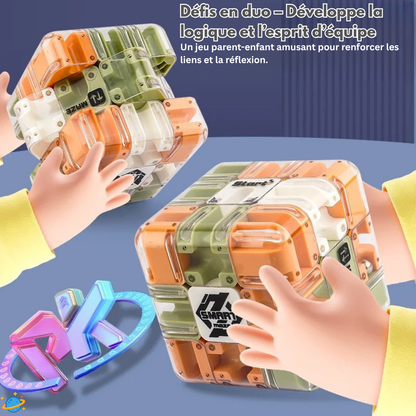Cube Labyrinthe 3D Montessori – Jeu éducatif de logique et de concentration