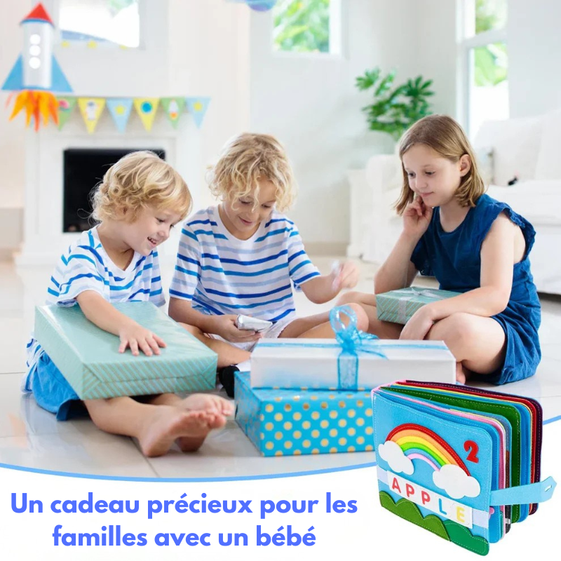 Jouet Montessori évolutif – Livre sensoriel en feutrine pour éveil éducatif