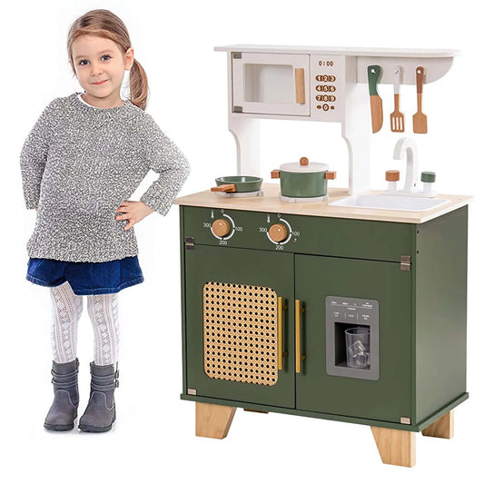 Cuisine en Bois Montessori pour Enfant – Jeu d’Imitation avec Accessoires