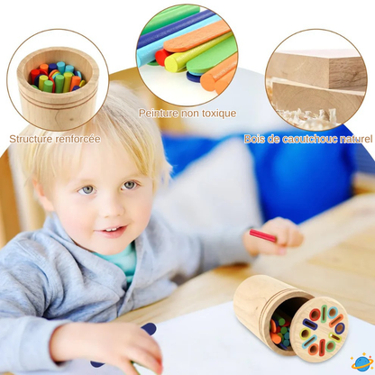 Jeu éducatif en bois – Tri et association sensorielle inspirés Montessori