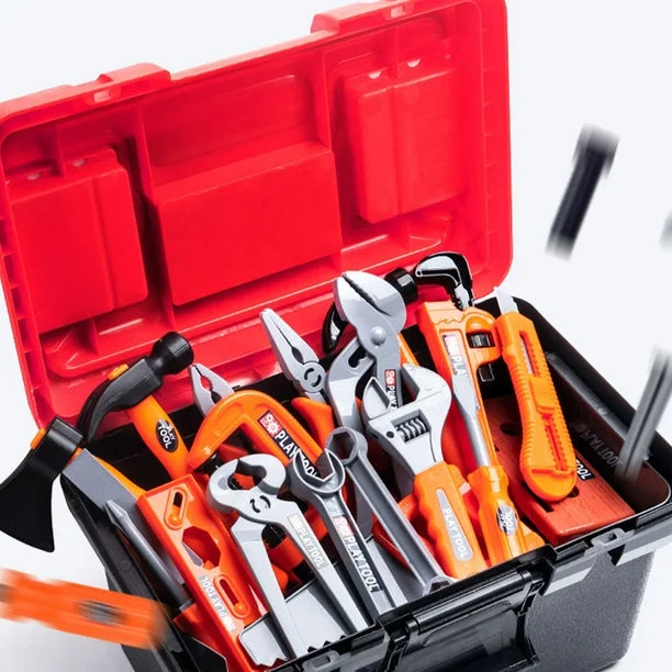 Boîte à Outils Montessori pour Enfants avec Perceuse Électrique – Jeu d’Imltation Bricolage