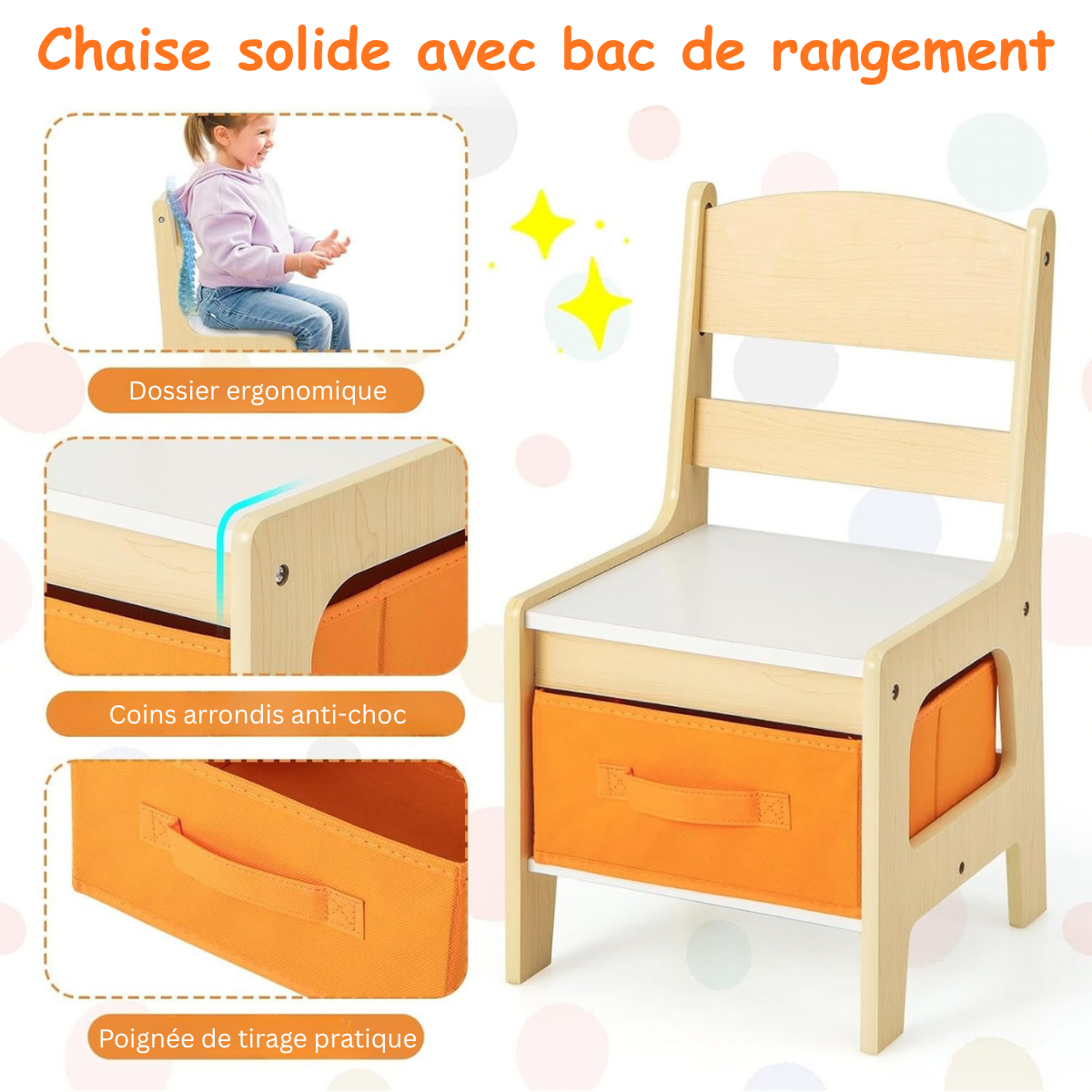 Table en bois avec 2 chaises – Ensemble mobilier enfant pour activités et jeux
