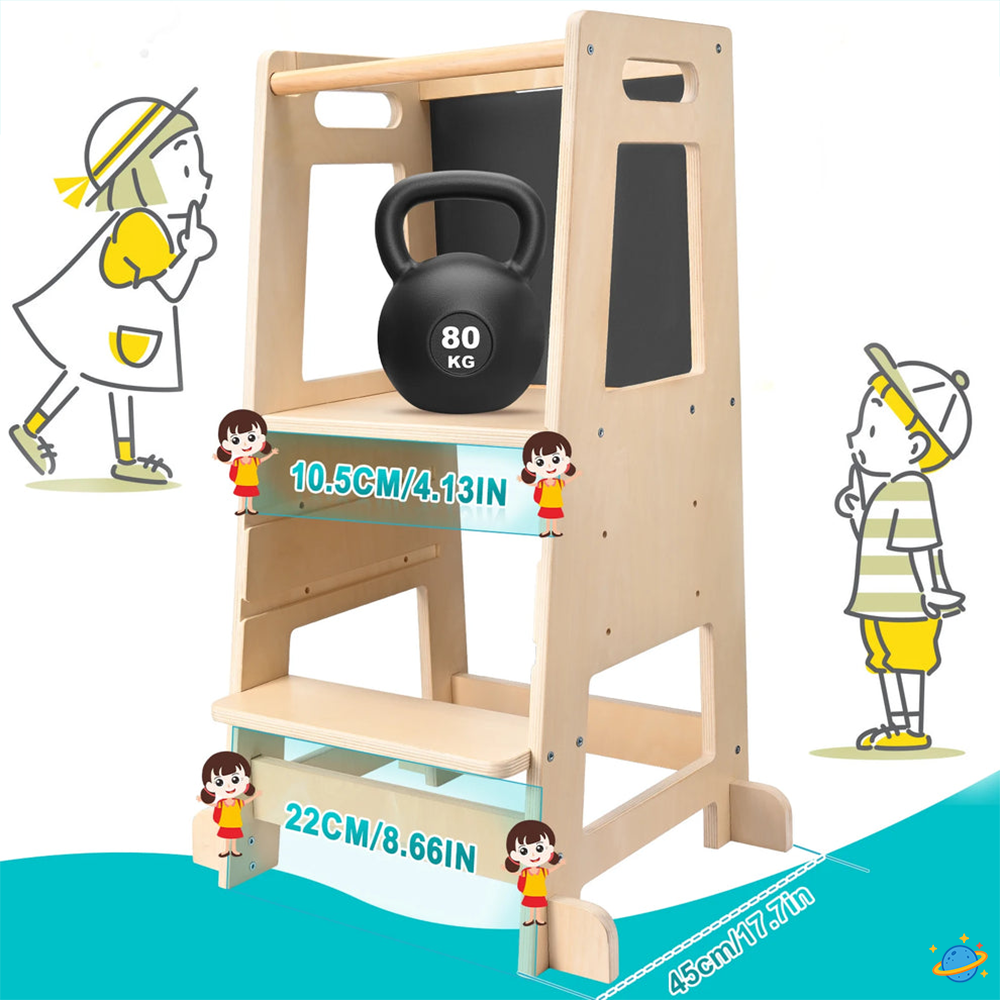 Tour d’Observation Montessori Évolutive – Avec Tableau Noir Double Face