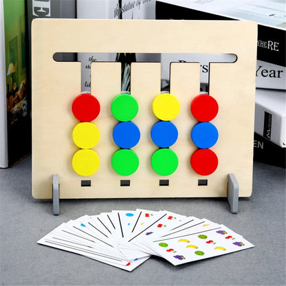 Jeu de logique en bois – Puzzle éducatif Montessori évolutif