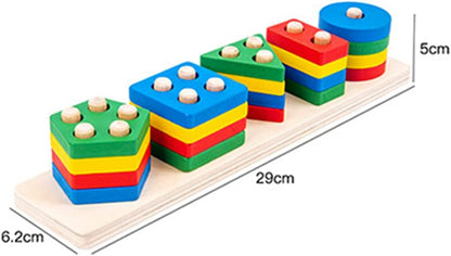 Jeu éducatif en bois – Perles et formes à enfiler Montessori évolutif