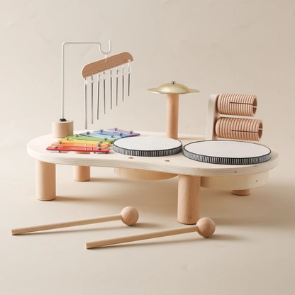 Table Musicale Montessori en Bois – Xylophone, Tambours & Instruments Éducatifs