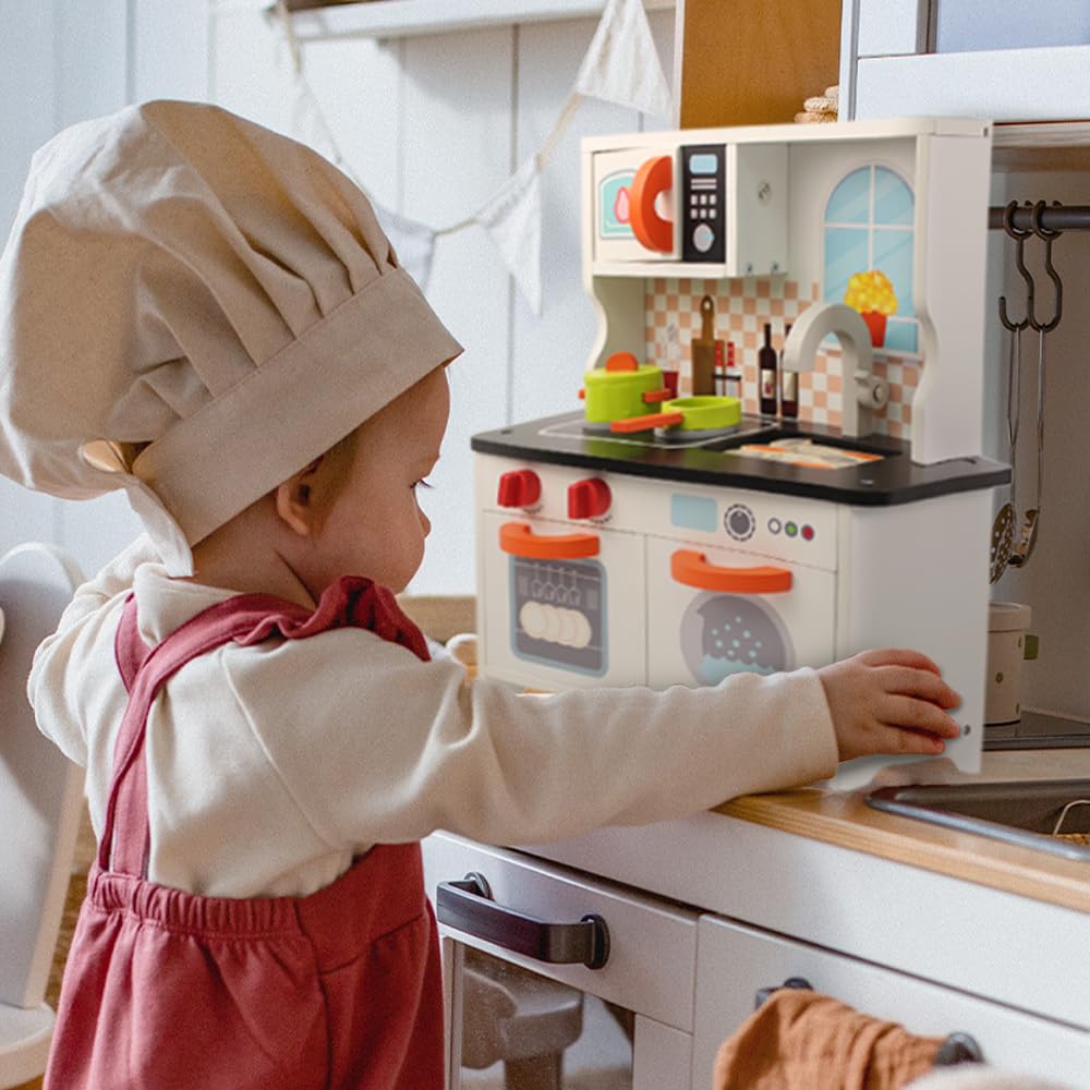 Cuisine en Bois Montessori avec Accessoires – Jeu d’Imitation Réaliste pour Enfants