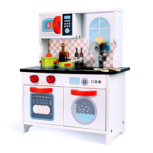 Cuisine en Bois Montessori avec Accessoires – Jeu d’Imitation Réaliste pour Enfants