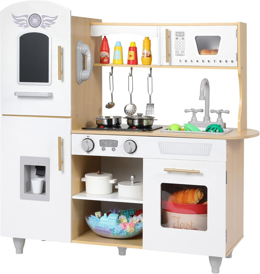 Cuisine en Bois Montessori avec Sons & Lumières – Jeu d’Imitation Réaliste pour Enfants