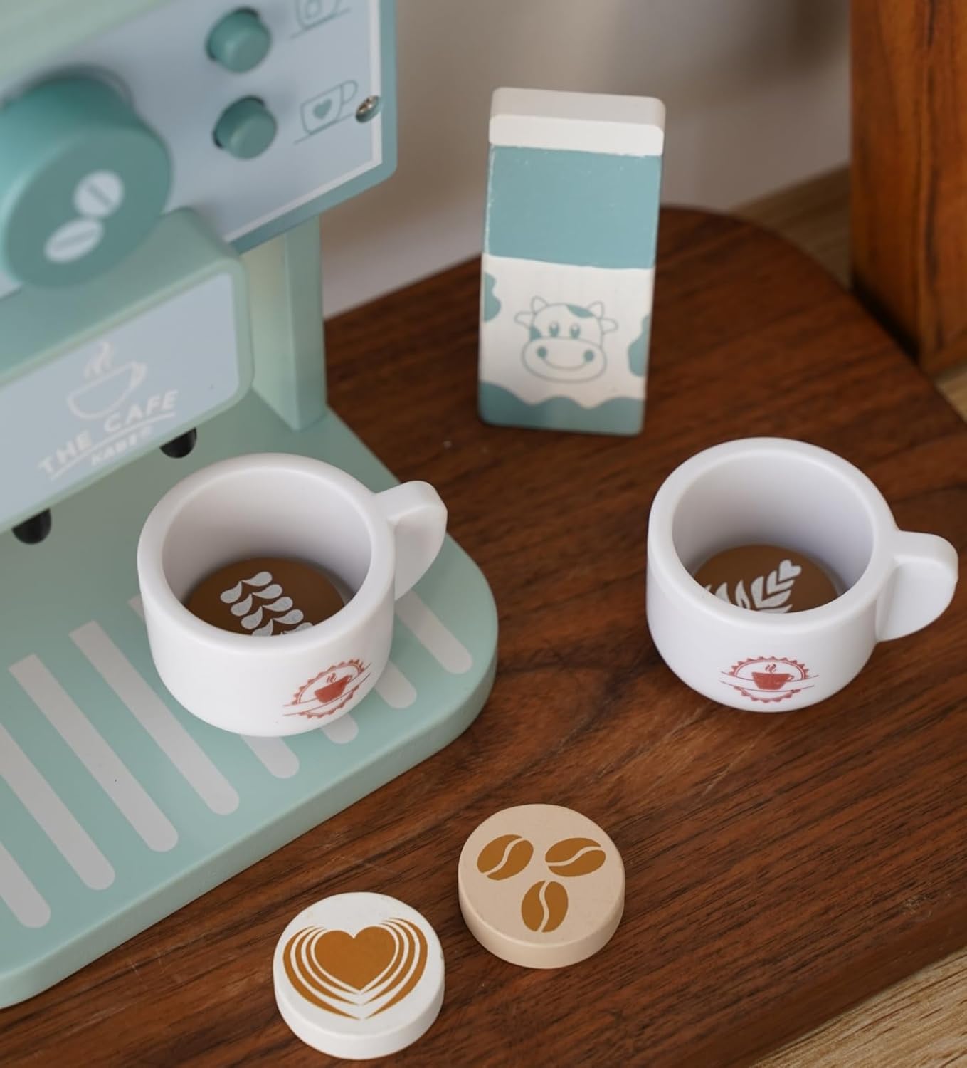 Machine à Café en Bois Montessori – Jeu d’Imitation Évolutif pour Enfants