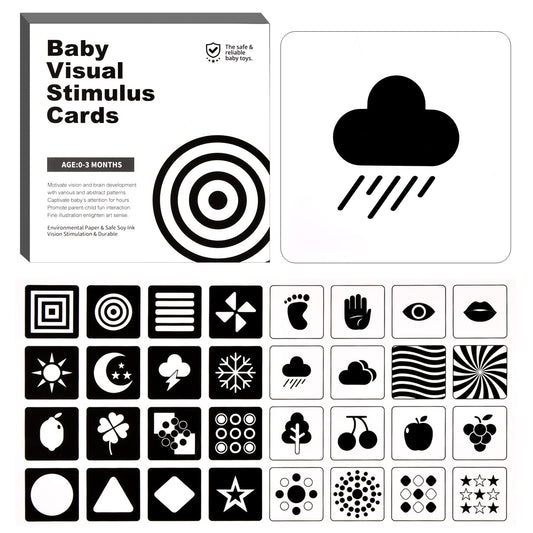 Cartes de Stimulation Visuelle Montessori – Jouet Éducatif Haut Contraste